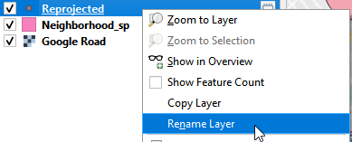 Rename the layer