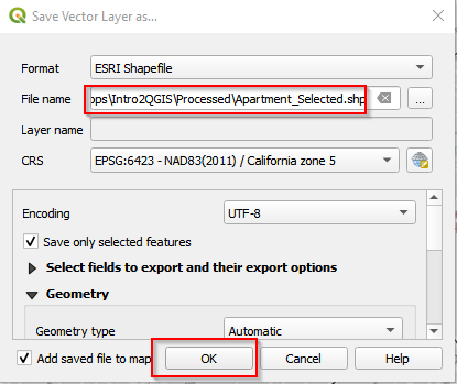 Figure 48.Save selected features (b)