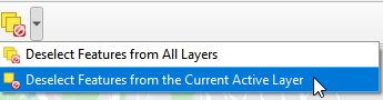 Figure 52.Deselect features from the current active layers
