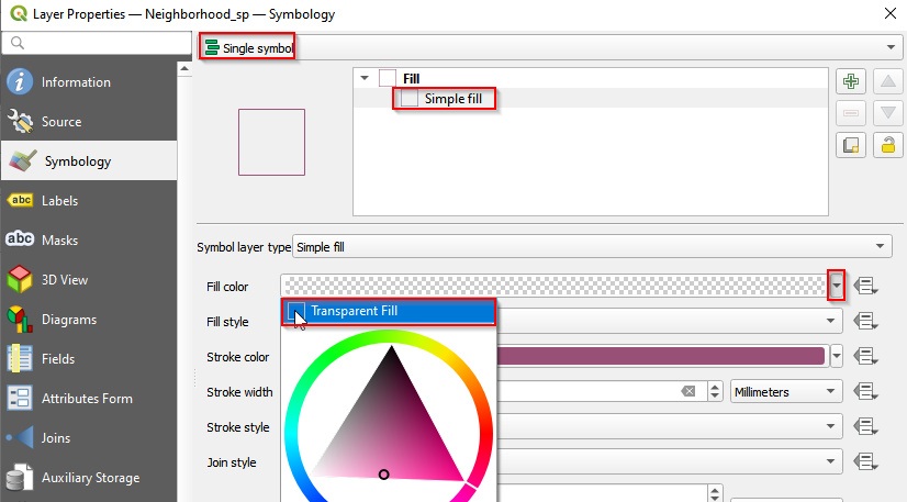 Figure 62. Change the Simple Fill