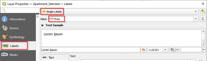 Figure 64. Label price field